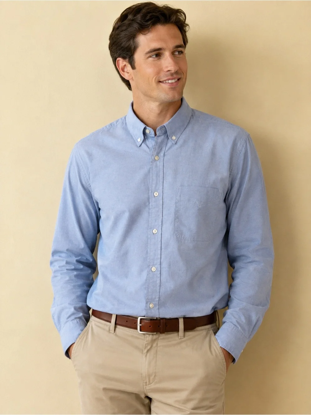 Banana Republic Organic Cotton Untucked Standard Button-Down Shirt Large